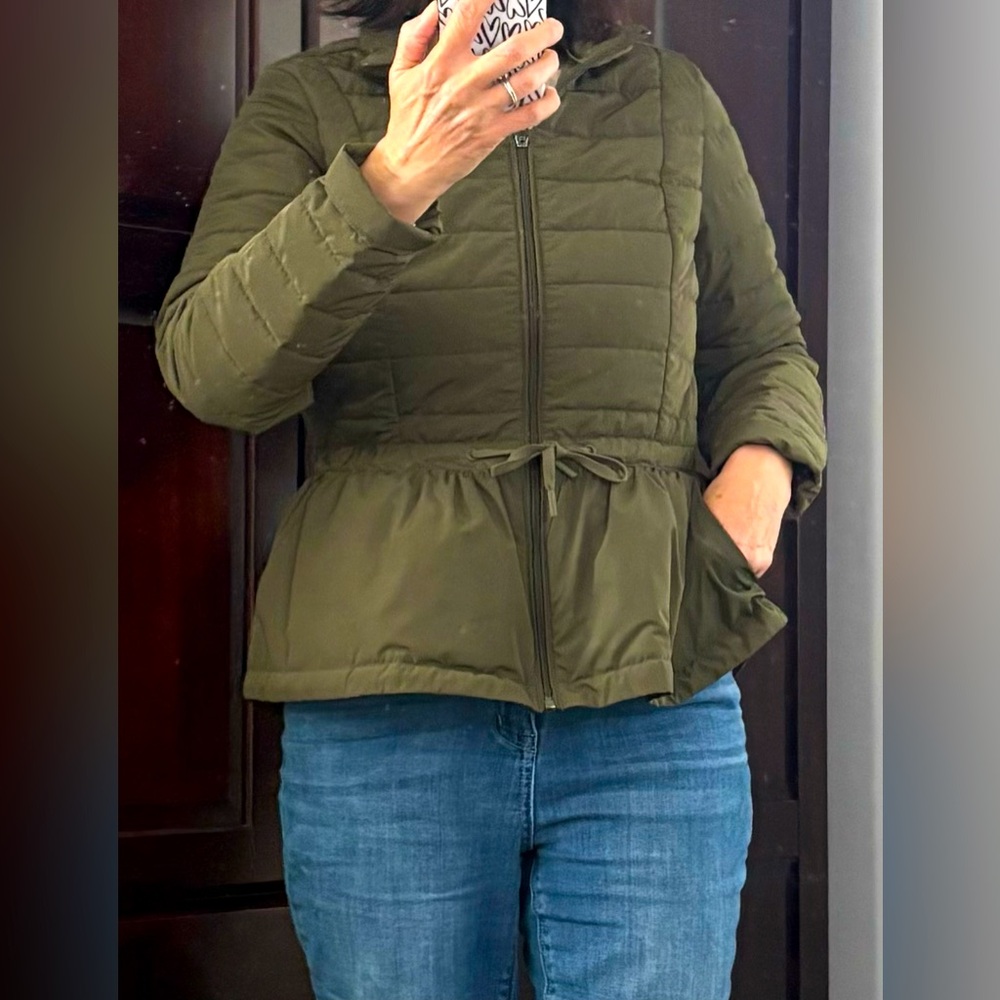 Zuda Quilted Peplum Puffer Jacket